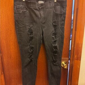 Torrid Black Distressed Skinny Jeans